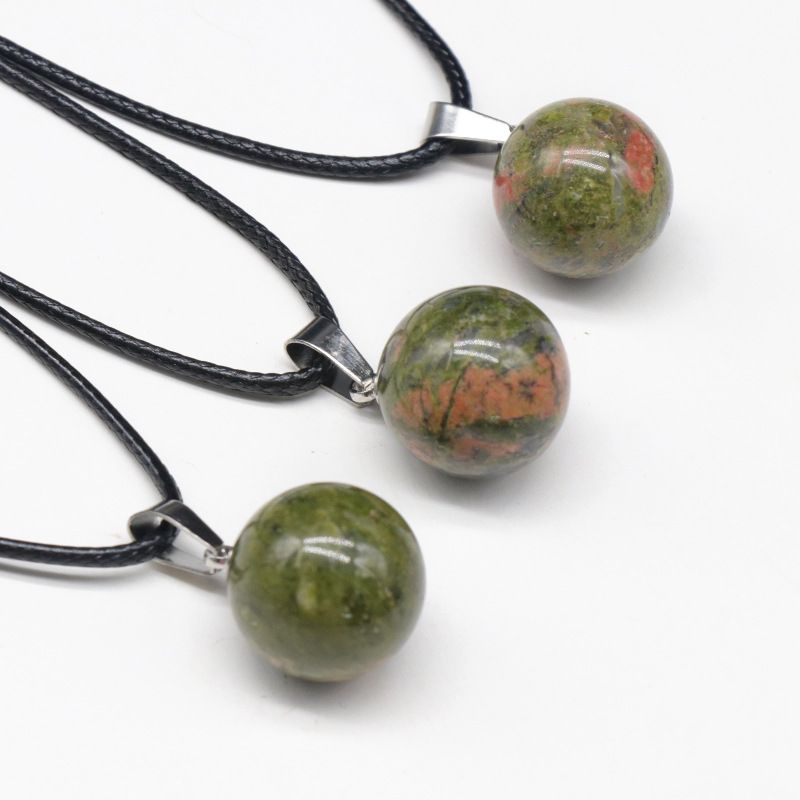 1578 um pingente de bola redonda de 16 mm, pingente de bola de pedra semipreciosa de ágata de cristal natural trabalho em andamento decoração de colar DIY