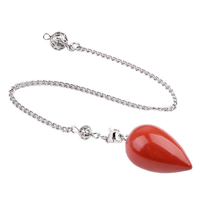 2150 Pingente de pêndulo de cristal natural em forma de gota meditação de ioga vintage pedra semipreciosa com pêndulo de ametista de corrente