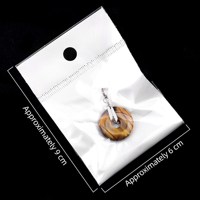 2078-Acessórios de pingente de fivela de segurança para os olhos de ametista, colar de donut de cristal de jade dongling