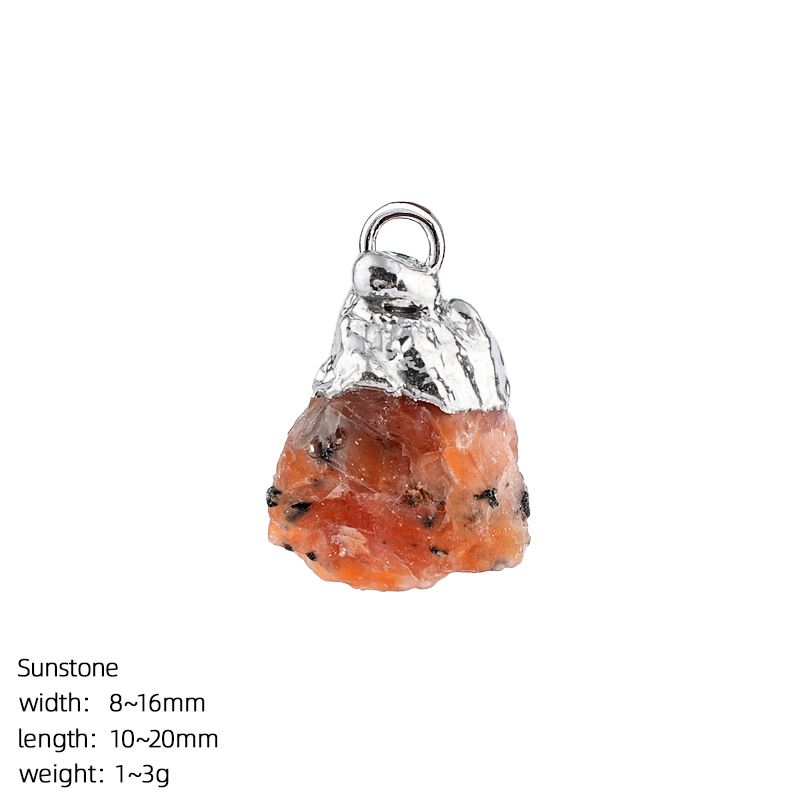 Pingente de pedra bruta de cristal natural transfronteiriço DIY colar brincos pulseira de prata dourada pedra áspera acessórios de ágata irregular