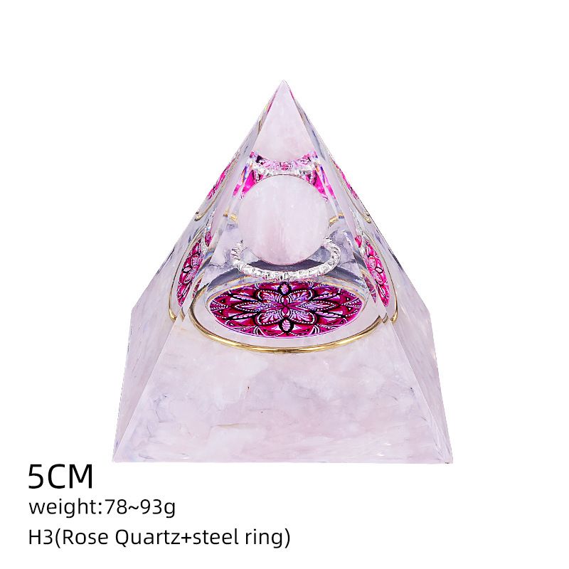 5Cm pirâmide de cristal natural Europeu e americano home office decoração desktop yoga meditação resina pirâmide ornamento
