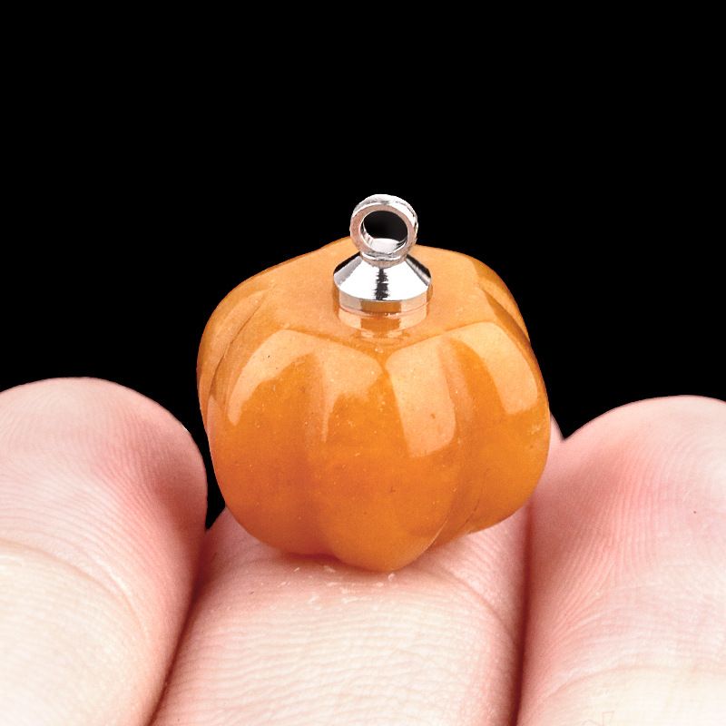 1639-10X13mm pingente de abóbora, meia pedra do tesouro de ágata de cristal abóbora gravada DIY material de jóias