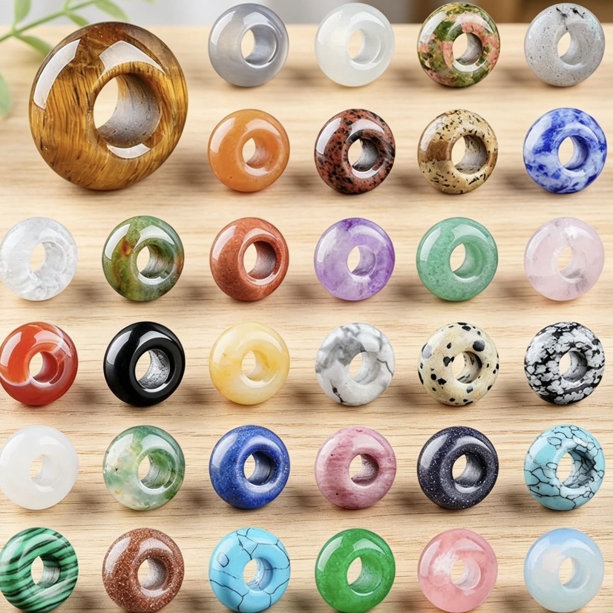 8 * 14Mm grande buraco natural cristal ábaco contas DIY colar colar de roupas de ágata contas soltas contas divisória acessórios de jóias
