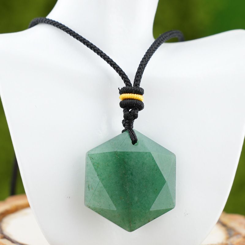 Pingente de hexagrama de cristal natural, pedra olho de tigre ametista, colar de pedra semipreciosa de cristal branco, pingente de joias.