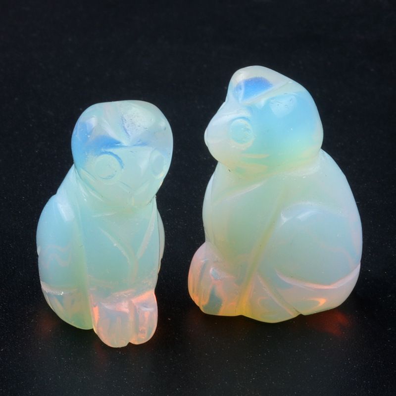 1659-1 polegada de gatinho esculpido em cristal natural de ágata semipreciosa escultura de animais em pé com mini decoração
