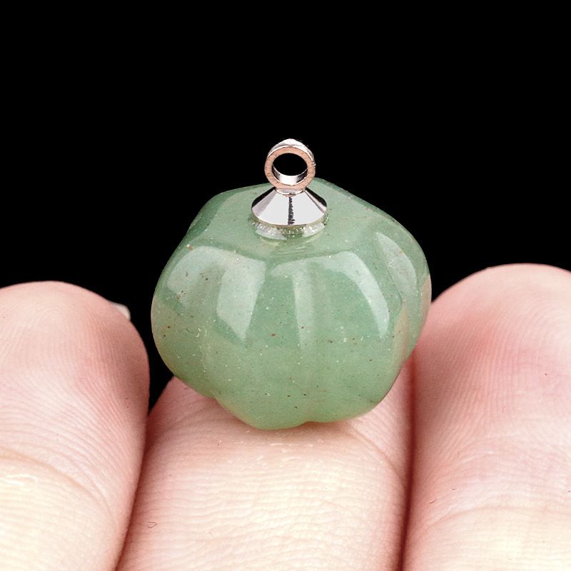 1639-10X13mm pingente de abóbora, meia pedra do tesouro de ágata de cristal abóbora gravada DIY material de jóias