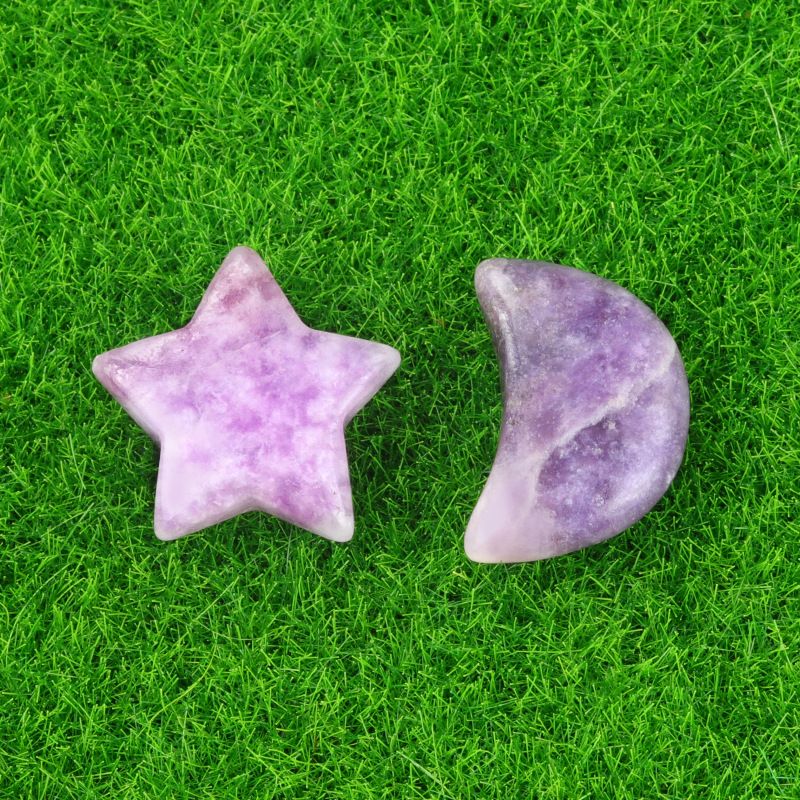 1702-Pedra semipreciosa de ágata de cristal natural 20mm pentagrama não poroso estrela lua acessórios de decoração
