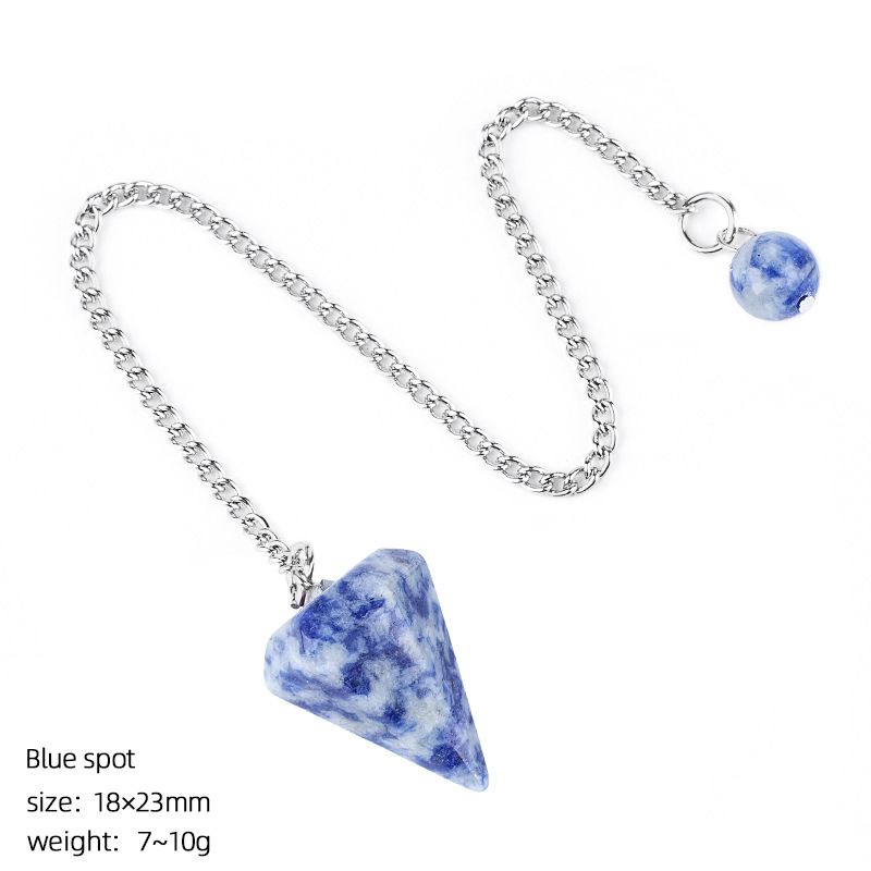 Pingente de cristal natural Coluna hexagonal gravada em pedra natural Acessórios de ioga Frequência ajustável pêndulo de ametista