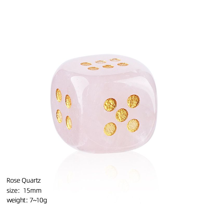 Dados de cristal natural transfronteiriço casual jogo de tabuleiro ágata jade escultura cantos arredondados 15mm pontos dados de pedra semipreciosa