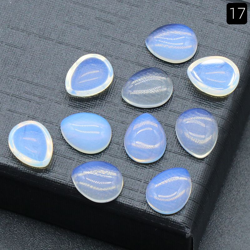 1475-8X10mm superfície do anel de gota de água cristal natural superfície única curva geométrica DIY jóias incrustadas com acessórios de pedra solta