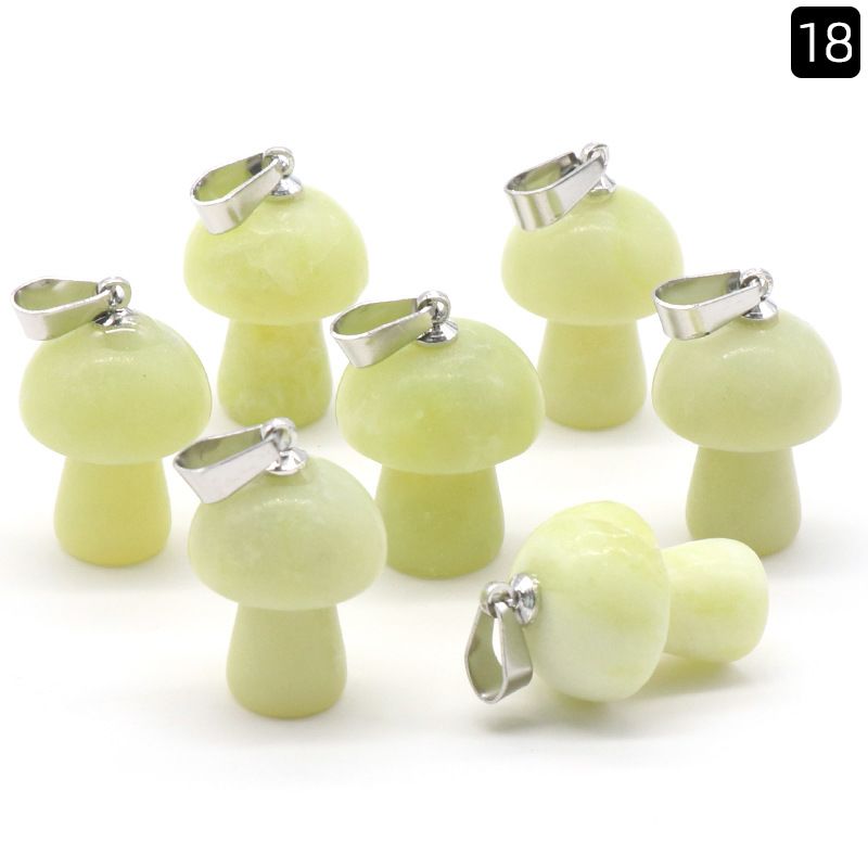 1468-Pedra de Cristal Natural 2CM Mini Pingente De Cogumelo Pequeno Colar Acessórios Pingente De Moldagem De Cogumelo DIY