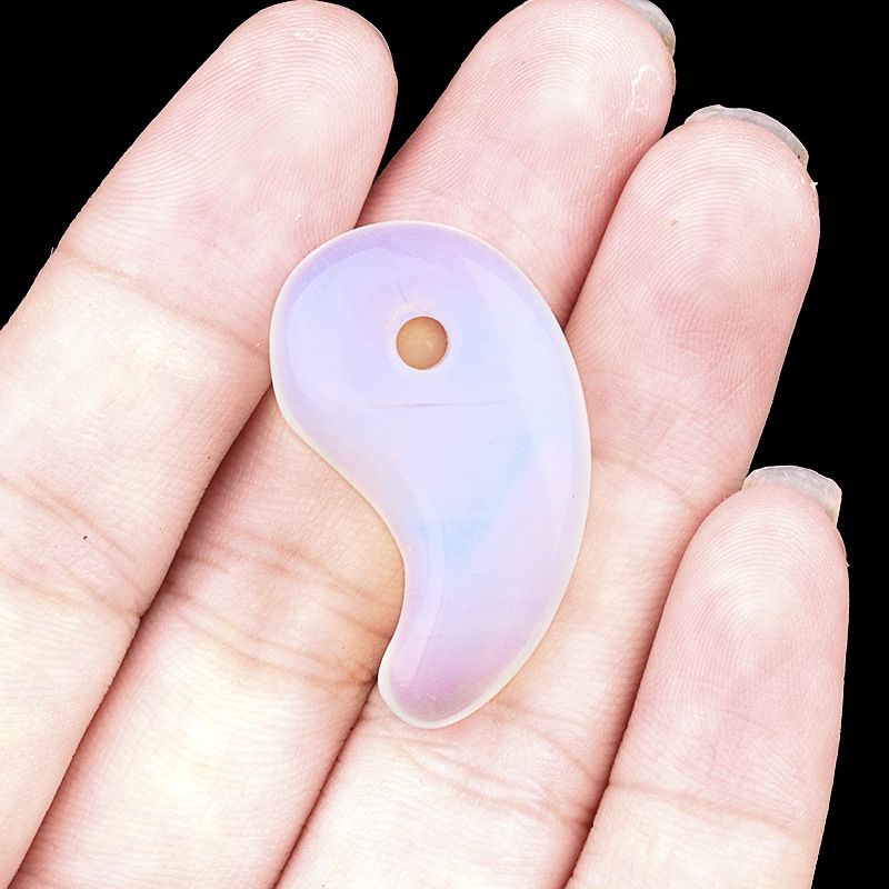 1212-Cristal natural 18X30 buraco 3mm gancho pingente de jade, anime yin e yang big dog Ibaraki vinho engolindo faca demoníaca Ji