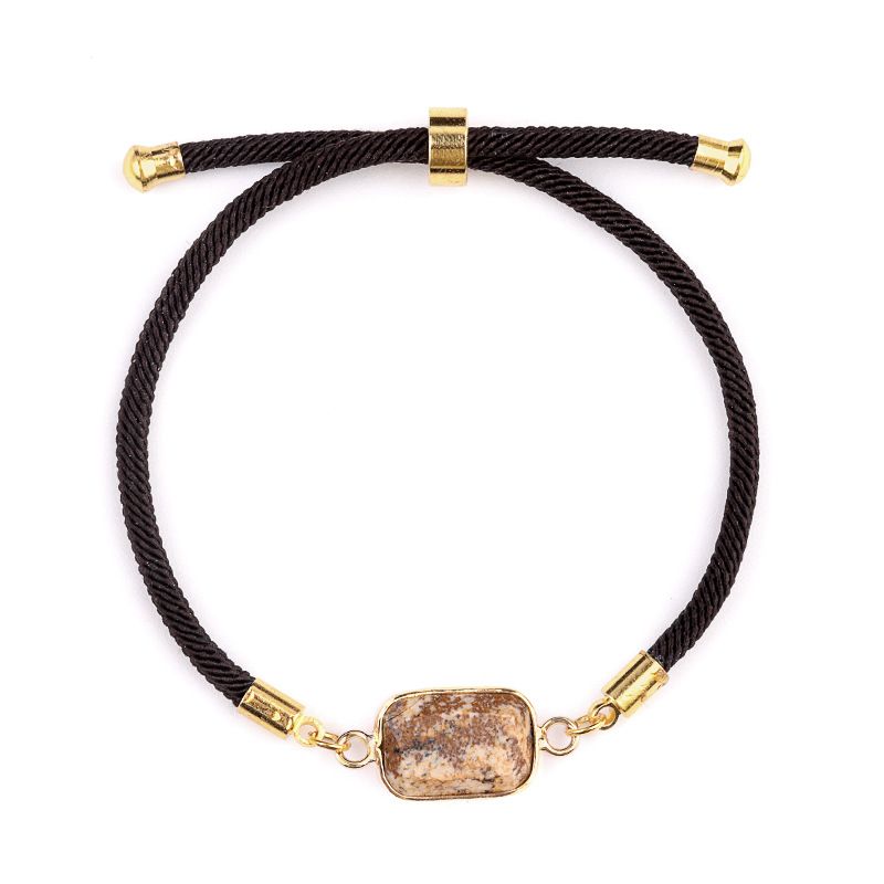 2094-Ametista em pó cristal olho de tigre pedra ajustável pulseira de seção retangular, jóias de venda quente em pontos cênicos