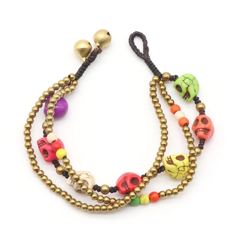 1155-Colorido Turquesa Crânio Pulseira desejo AliExpress Ebay Transfronteiriço Jóias Pulseira