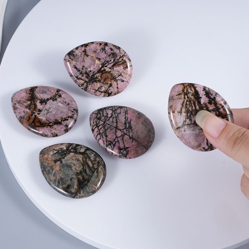 Água gota descompressão palma pedra cristal natural ágata ranhura polegar pressione alça esquecer preocupação pedra