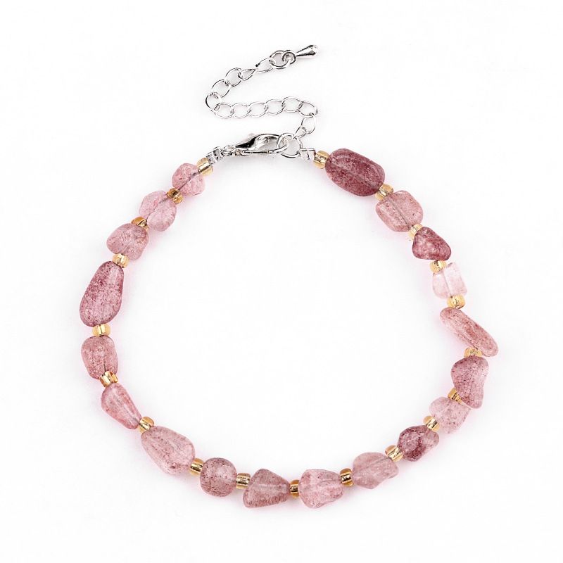 2077-Pulseira de ametista cristal azul turmalina cabelo cristal pulseira de pedra irregular mercadoria cênica