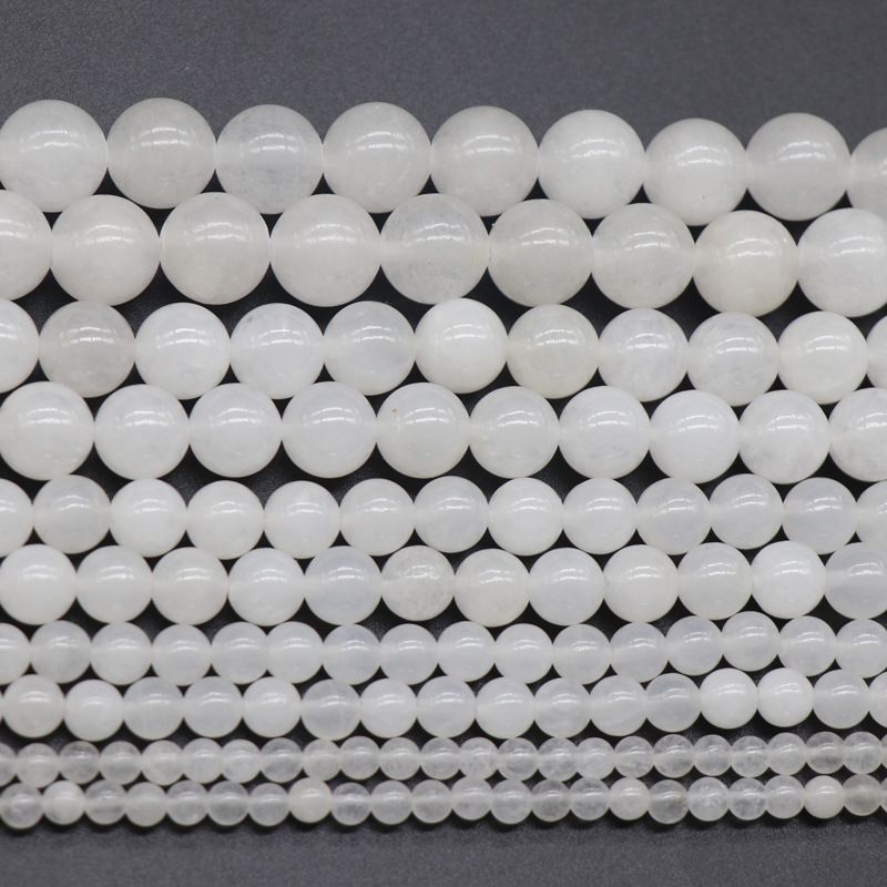 Pulseira solta de contas soltas de jade branco 4~12mm DIY, colar, brincos, grampo de cabelo estilo antigo, acessório de cabelo, contas soltas de jade natural
