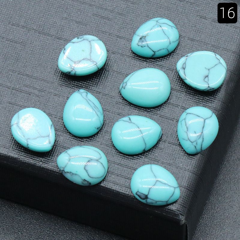 1475-8X10mm superfície do anel de gota de água cristal natural superfície única curva geométrica DIY jóias incrustadas com acessórios de pedra solta