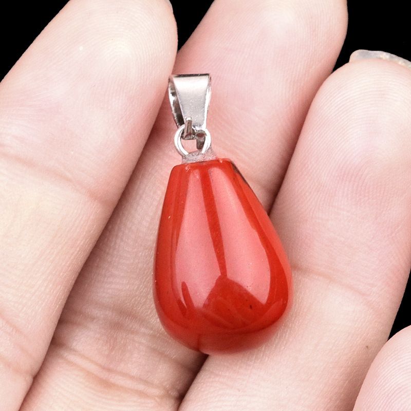 1463-20Mm pingente de gota de água redonda, pedra semi-preciosa natural pingente de gota de água redonda brincos DIY colar acessórios de jóias
