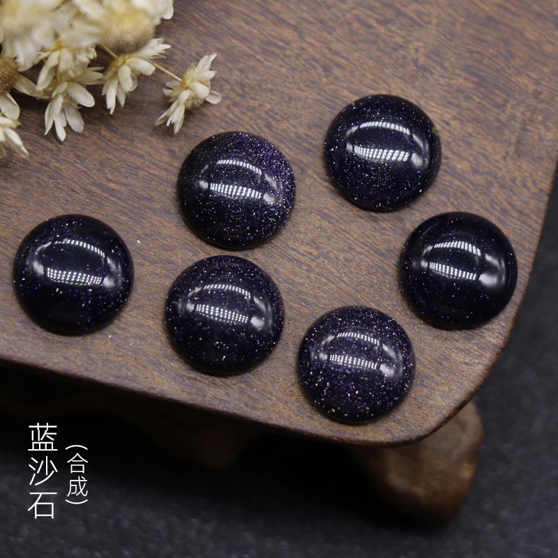 12Mm jade cristal ágata pedra cor tesouro semi-redondo cordão anel rosto tempo gema DIY Japonês Nail Art Acessórios de jóias