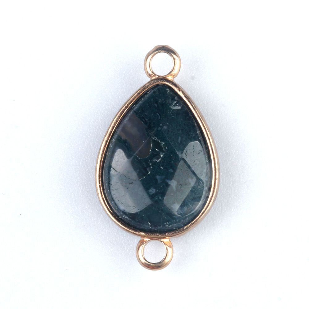 1376-Pingente de gota de água com bainha de cristal natural pendurado duplo com bainha de gota de água pingente de pulseira DIY colar material de jóias