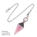 Cristal Pêndulo Cascalho Epóxi Cobre Antigo Ponta Única Hexagonal Cone Yoga Acessórios de Meditação Pêndulo de Freqüência Ajustável