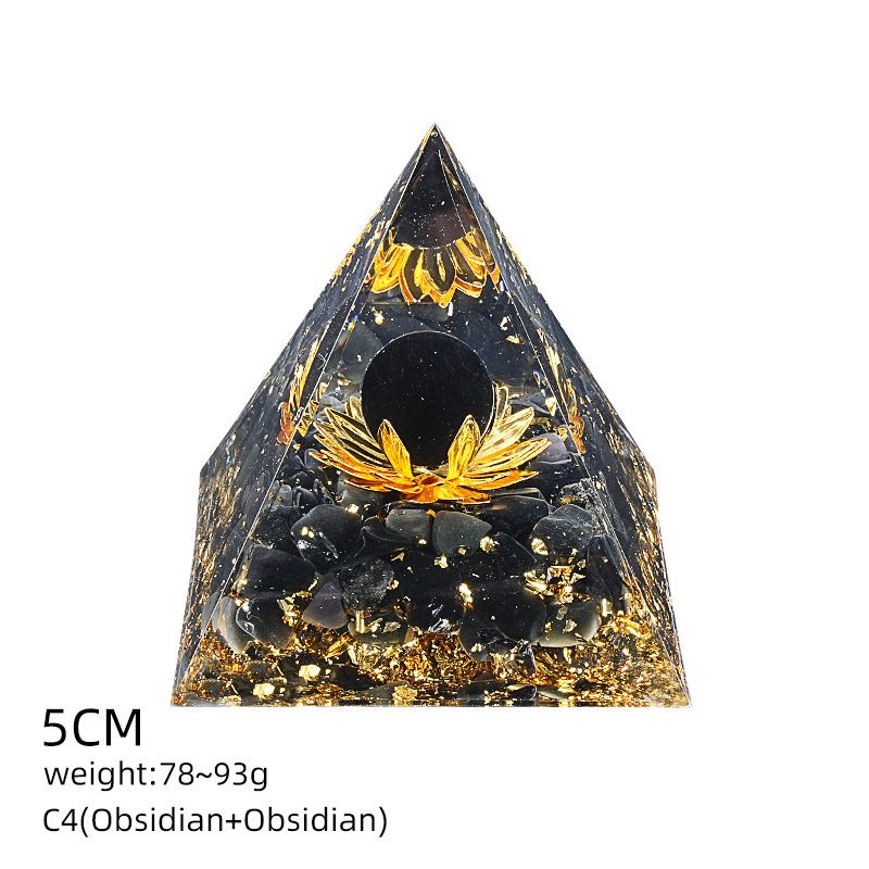 5Cm pirâmide de cristal natural Europeu e americano home office decoração desktop yoga meditação resina pirâmide ornamento