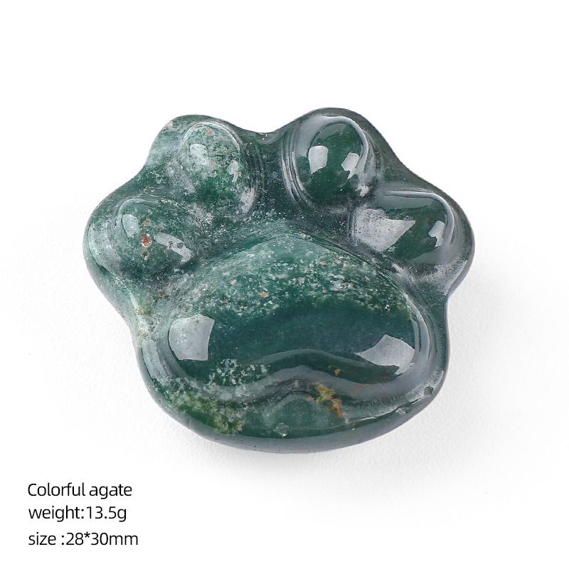 Enfeite de garra de gato de cristal natural DIY micro-paisagem não porosa esculpindo pedras preciosas ágata garra de gatinho decorativo gato garra de cristal