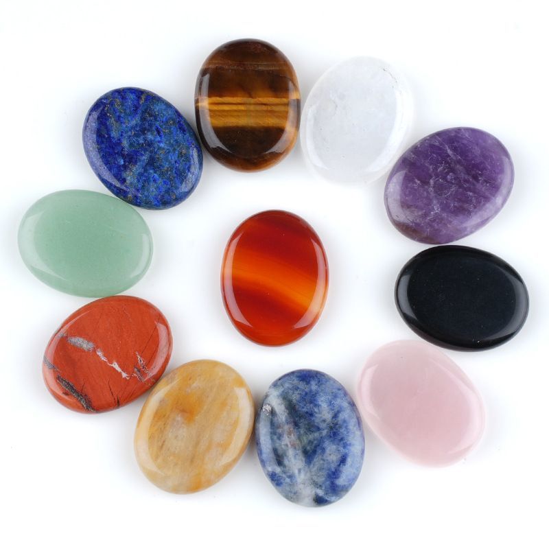Gravação runa LOGO cristal oval fatia de pedra natural acessórios de jóias personalizados DIY
