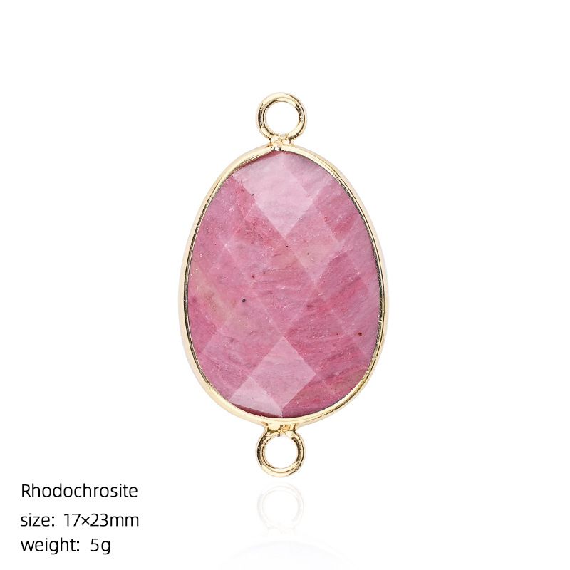 1640 Pingente de pedra semipreciosa de corte de bainha, pulseira de cristal natural artesanal DIY colar de jóias acessórios de conector de suspensão dupla