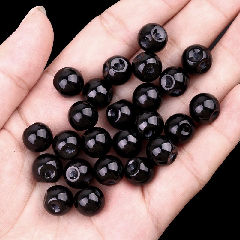 2040-Natural ametista cordão redondo furo lateral fivela de disco de ágata botão de jade Tang roupas Hanfu acessórios de vestuário