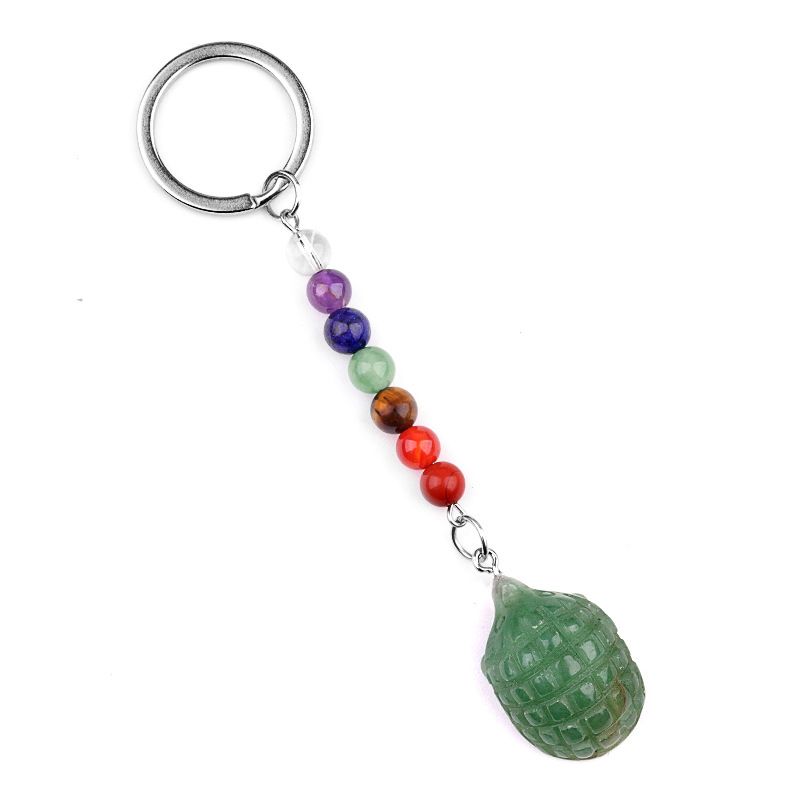 2018--1Em Mini Pequeno Hedgehog Chakra Chaveiro, Pingente De Pequeno Animal De Pedra De Ágata De Cristal Natural