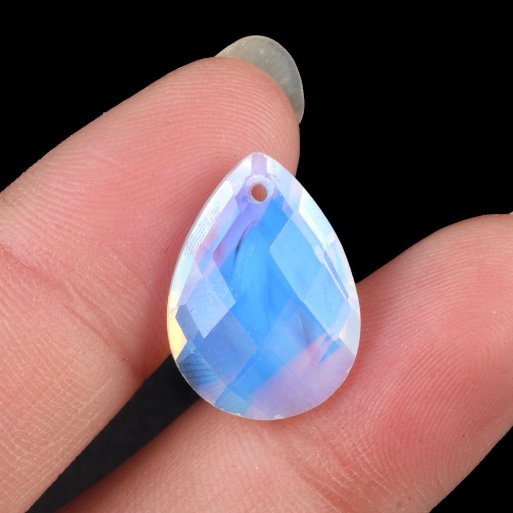 1799-Pedra de ágata de cristal natural 13x18mm pingente de gota de água plana cortada DIY colar brincos acessórios de jóias