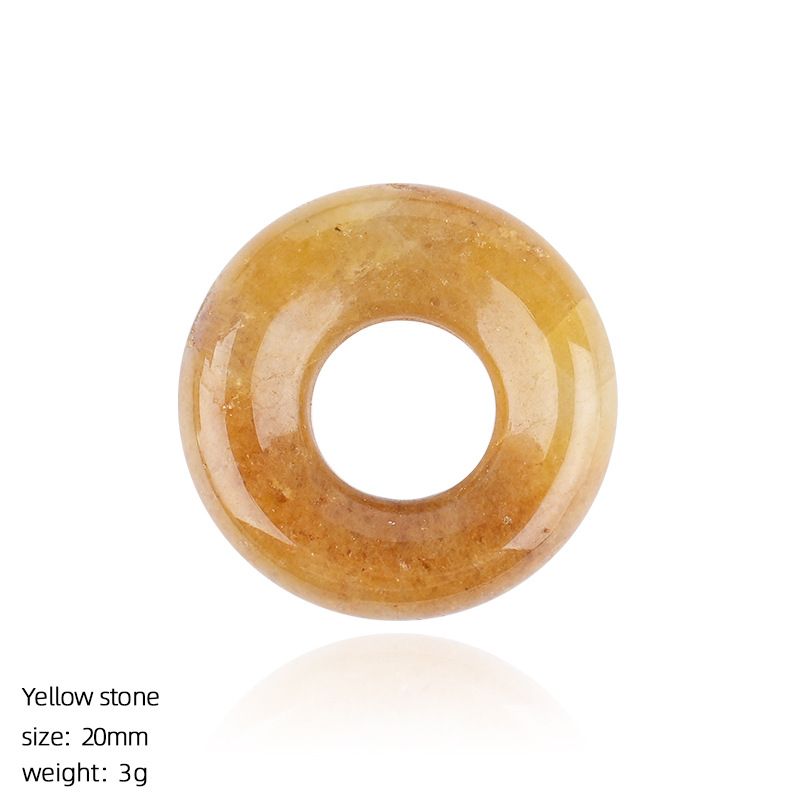 20Mm Ametista Donut Pingente Brincos DIY Pulseira Colar Anel Redondo Cristal Natural Acessórios Bagel