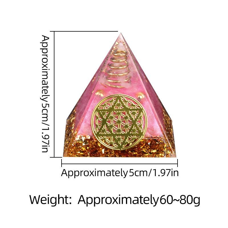 2162-Ágata de cristal 5cm de cascalho pirâmide Resina epóxi escritório doméstico ornamento de mesa artesanato