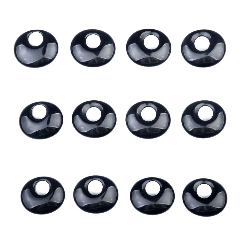 1763-16X20mm ágata preta borda buraco grande anel pingente brincos DIY colar jóias acessórios material