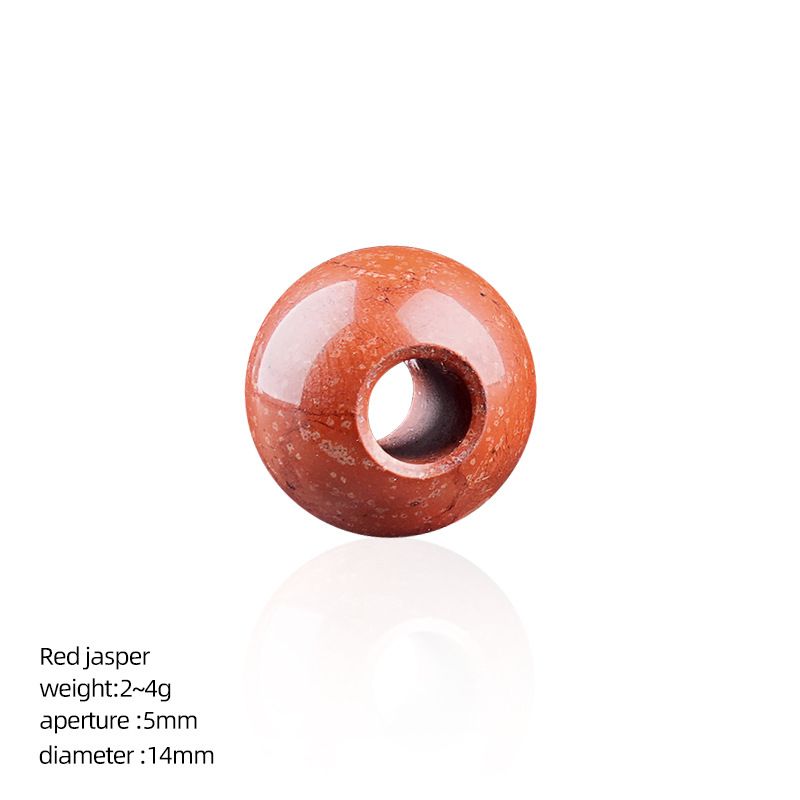 14Mm buraco 5mm contas de cristal natural grande colar colar de ágata redonda espaçador contas de buraco grande