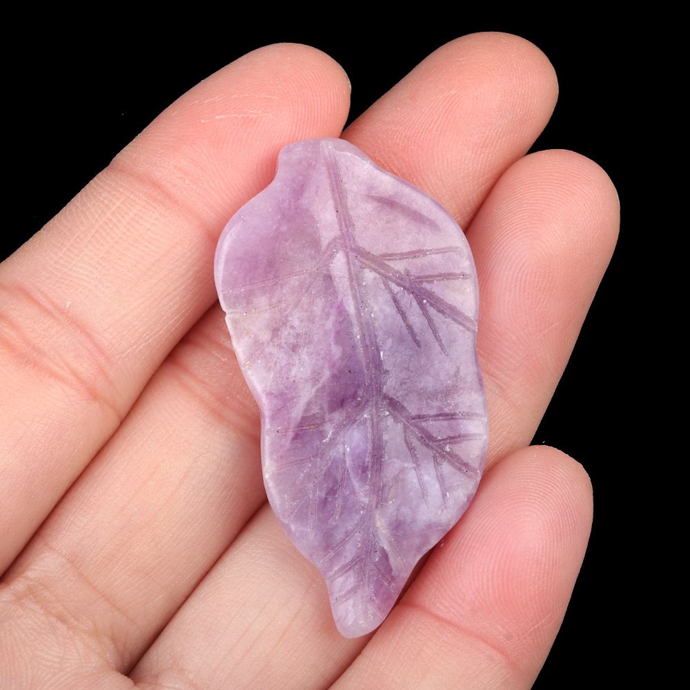 1782-47Mm folhas, cristal natural ágata pedra gravada pena material decorativo DIY folha acessórios de jóias