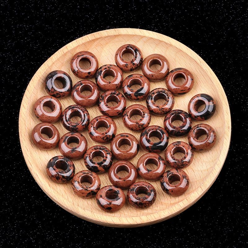 325-Grânulos de orifícios grandes 8 * 14mm de cristal de ábaco de ágata material de acessórios tecidos à mão DIY