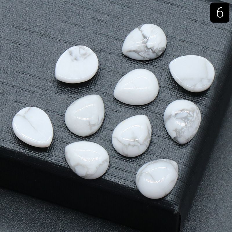 1475-8X10mm superfície do anel de gota de água cristal natural superfície única curva geométrica DIY jóias incrustadas com acessórios de pedra solta