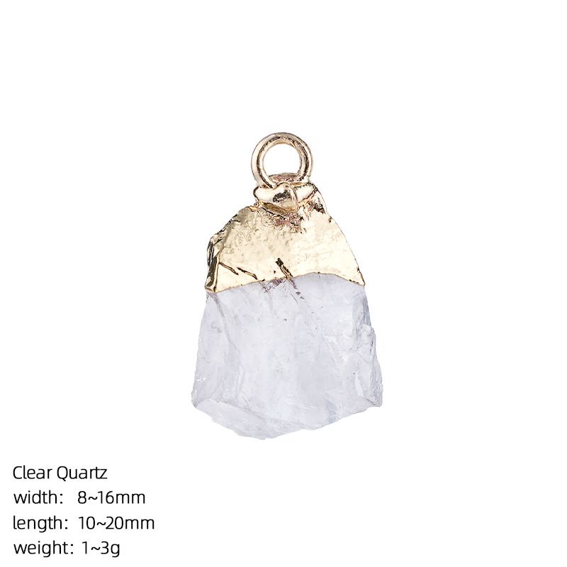 Pingente de pedra bruta de cristal natural transfronteiriço DIY colar brincos pulseira de prata dourada pedra áspera acessórios de ágata irregular