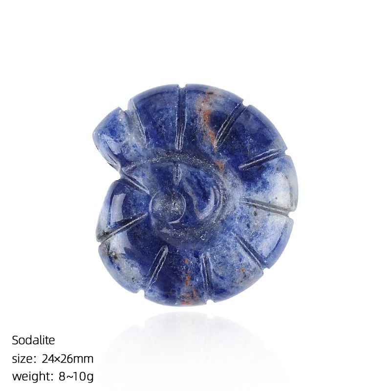 2422 Concha de cristal natural gravura tridimensional dupla face ornamento de micro-paisagem doméstica em forma de caracol concha de gema não porosa