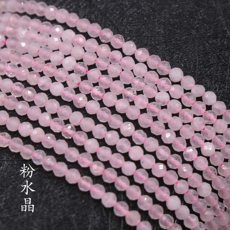 258-Turmalina cristal granada água-marinha padrão vermelho corte 3 mm contas soltas DIY pequenas contas redondas acessórios material