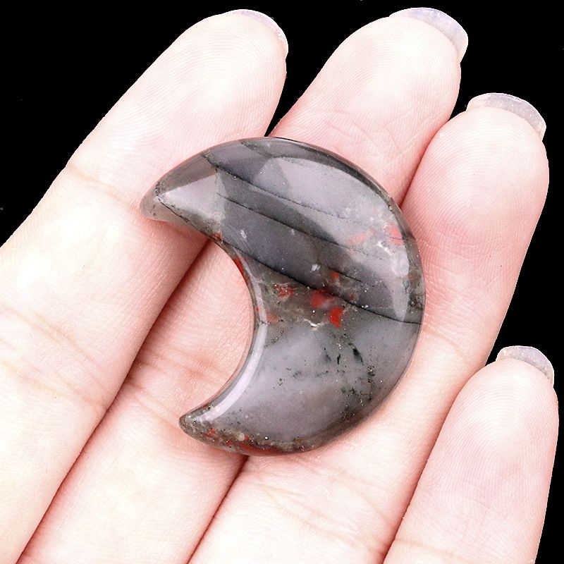 1602-30Mm lua, forma crescente de pedra de ágata de cristal natural DIY lua não porosa acessórios material