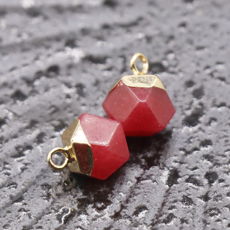1983 Ágata jade cristal pedra semi-preciosa, galvanizado ouro borda estrela anis pingente DIY pulseira colar acessórios de jóias