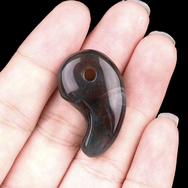 1212-Cristal natural 18X30 buraco 3mm gancho pingente de jade, anime yin e yang big dog Ibaraki vinho engolindo faca demoníaca Ji
