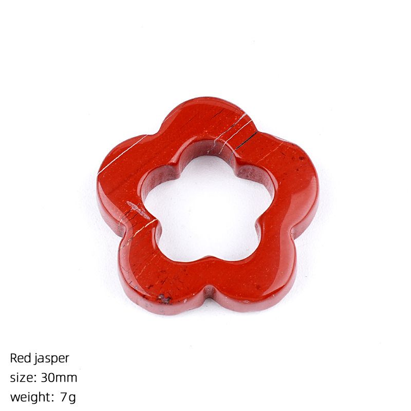 30Mm pingente de flor de cristal natural antigo DIY colar brincos pingente oco pedra áspera flor de ameixa acessórios de jóias