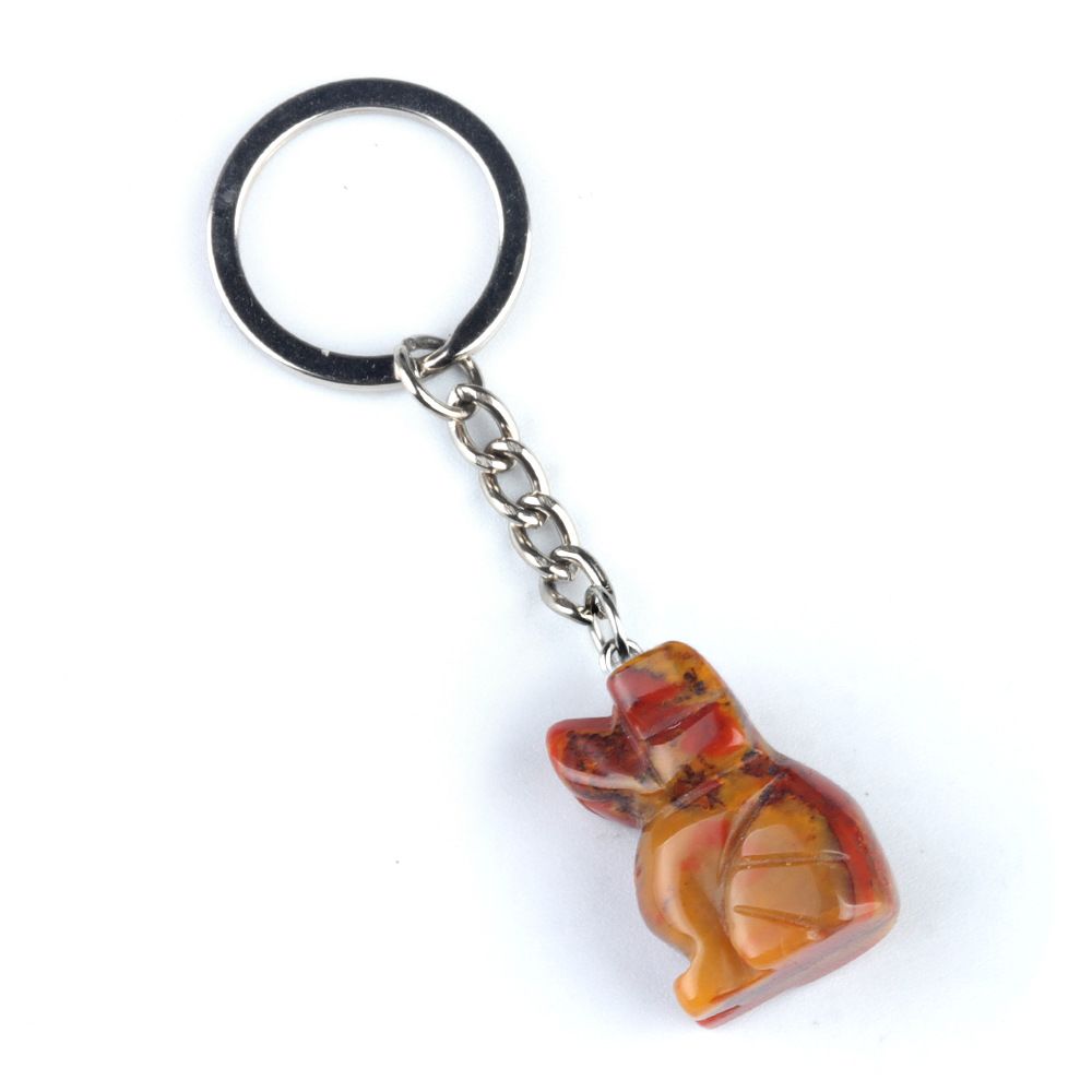 1951 - Chaveiro de Filhote de Cristal Ágata Animal Entalhado Pingente Atacado Transfronteiriço