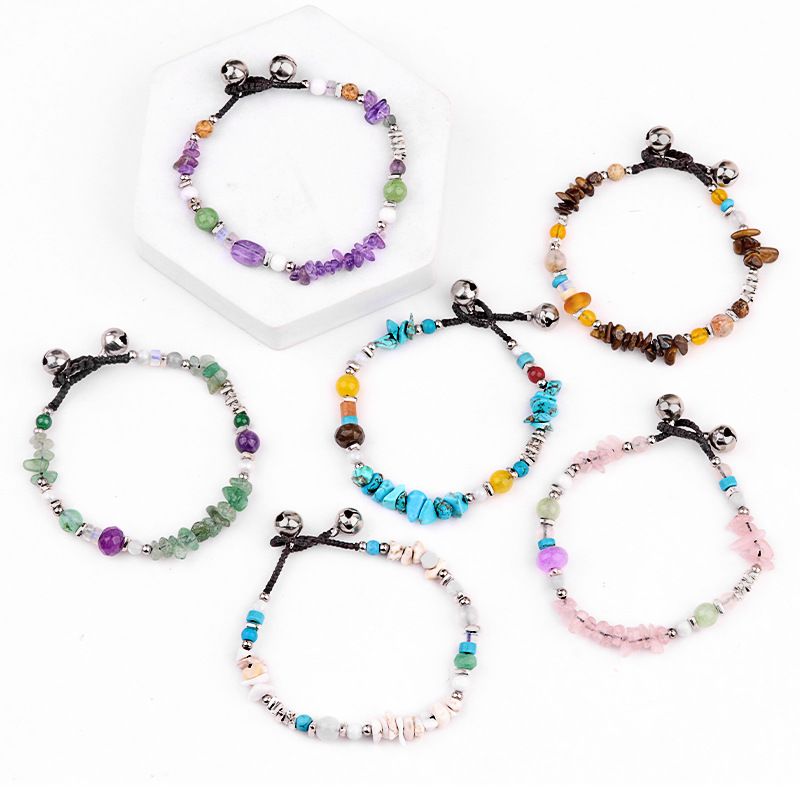 2050-Moda europeia e americana pulseira de cristal natural de pedra semipreciosa tendência nicho design pulseira de cascalho