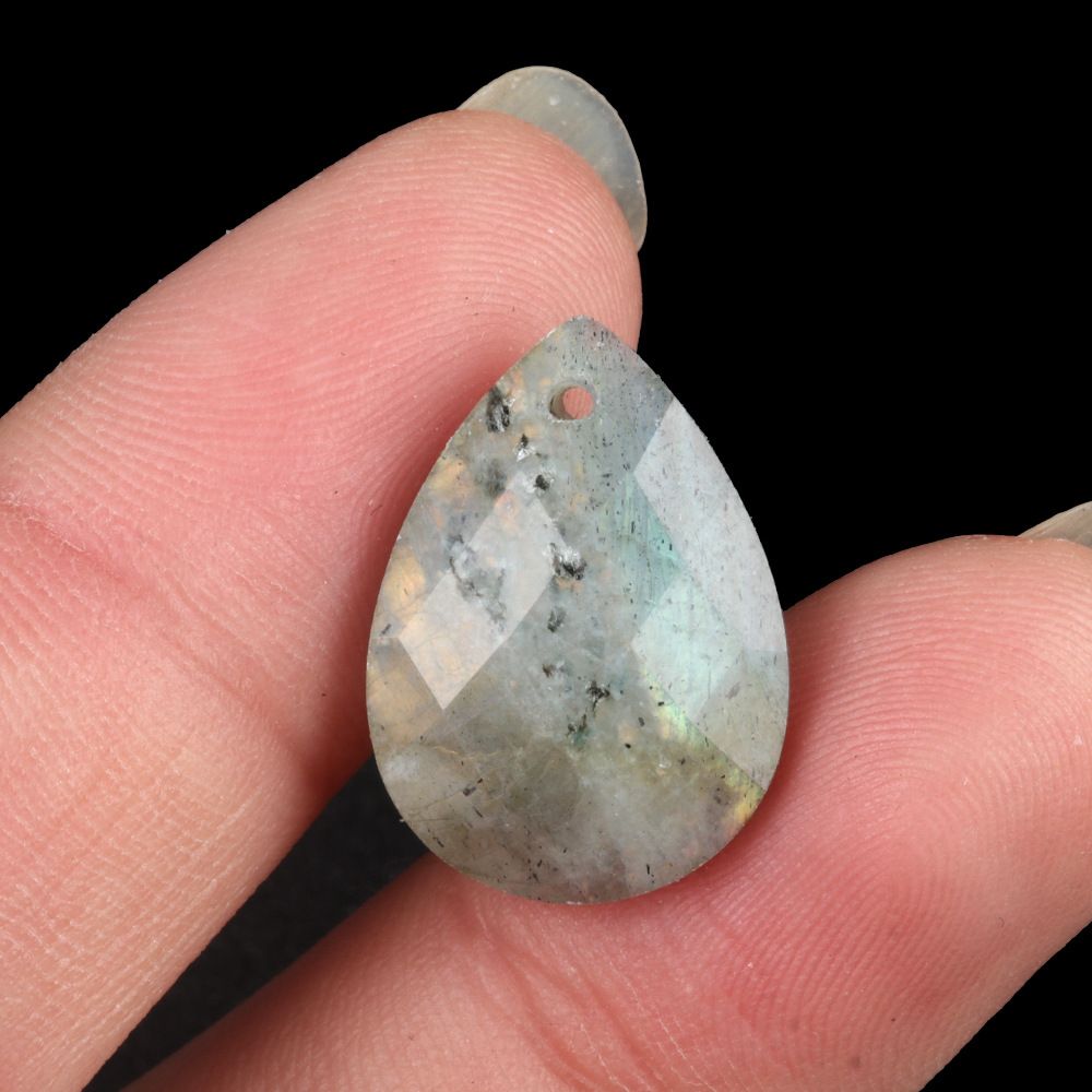 1799-Pedra de ágata de cristal natural 13x18mm pingente de gota de água plana cortada DIY colar brincos acessórios de jóias